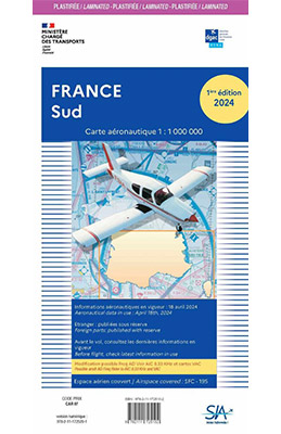 Carte aéronautique VFR Million du Sud de la France version plastifiée 2024