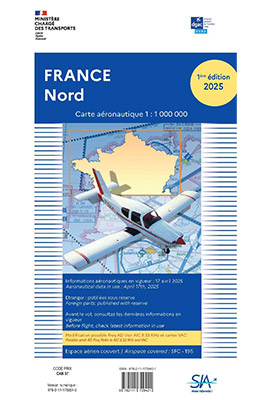 Carte aéronautique VFR Million du Nord de la France 2025 édition 1