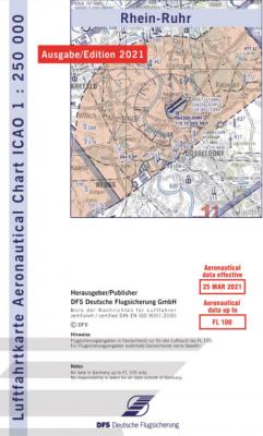 Carte plastifiée VFR Rhin-Ruhr 2022