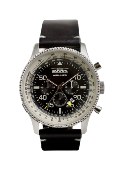 Watch Chronograph V2 Airliner black leather strap