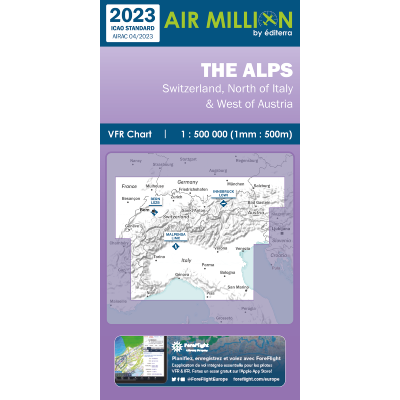 Carte VFR Alpes Air ZOOM+ 2023