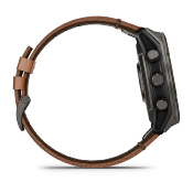 Garmin D2™ Mach 2 PRO Montre Avion AMOLED 51 mm avec Cartes Aériennes, suivi santé et inReach® cadran DLC et bracelet cuir