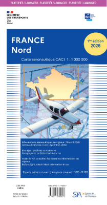 Carte aéronautique VFR Million du Nord de la France édition 1 version plastifiée 2026