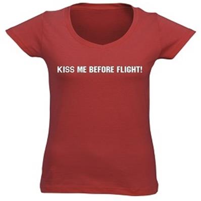 T-shirt KISS ME BEFORE FLIGHT - Femme