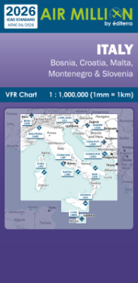 Carte VFR Italie et Suisse Air Million 2026