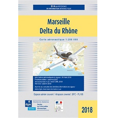 Carte aéronautique VFR de Marseille-Delta du Rhône version plastifiée 2022