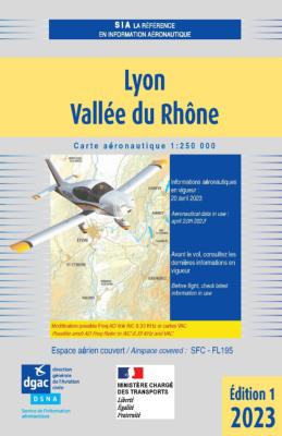 Carte aéronautique VFR de Lyon-Vallée du Rhône 2023