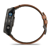 Garmin D2™ Mach 2 PRO Montre Avion AMOLED 51 mm avec Cartes Aériennes, suivi santé et inReach® cadran DLC et bracelet cuir