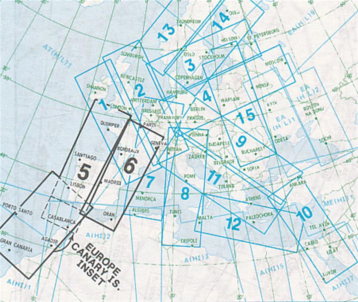 Europe High Altitude enroute IFR chart EHI 5/6 Jeppesen