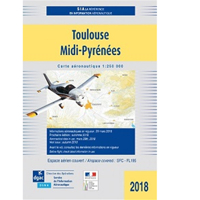Carte aéronautique VFR de Toulouse région Occitanie 2022