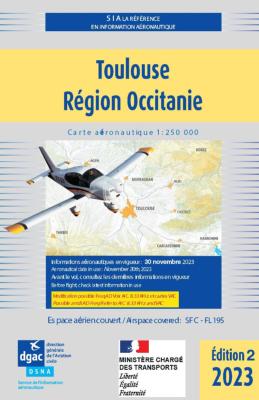 Carte aéronautique VFR de Toulouse région Occitanie 2023
