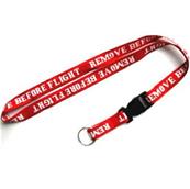 Lanyard remove before flight with hard card holder