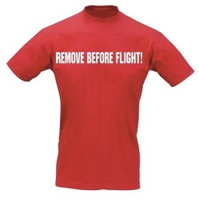 T-shirt REMOVE BEFORE FLIGHT