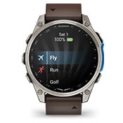 Garmin D2™ Mach 2 Montre Avion AMOLED 47 mm avec Cartes Aériennes & Suivi Santé cadran Titane et bracelet cuir