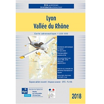 Carte aéronautique VFR de Lyon-Vallée du Rhône 2022