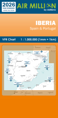 Carte VFR Espagne et Portugal Air Million 2026