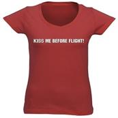 T-shirt KISS ME BEFORE FLIGHT - Femme