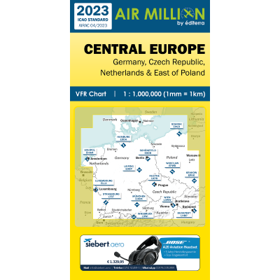 Carte VFR Allemagne et Europe Centrale Air Million 2023