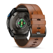 Garmin D2™ Mach 2 PRO Montre Avion AMOLED 51 mm avec Cartes Aériennes, suivi santé et inReach® cadran DLC et bracelet cuir